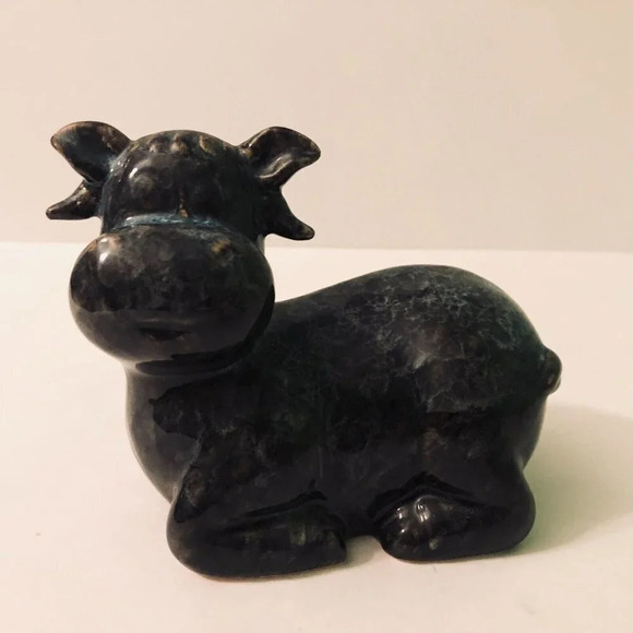 Vintage Cow Figurine  5 Inch Long Ceramic Figure Chip on Ear - Picture 1 of 15